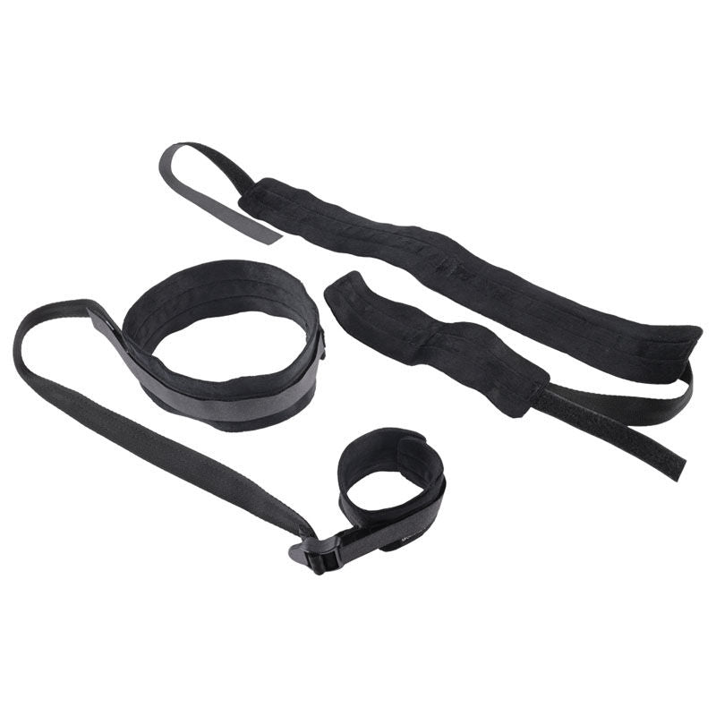 Sex & mischief - thigh & wrist cuffs - Product side view  | Flirtybay.com.au